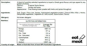 Gyros Meat - Chicken (Marinated) Per Kg